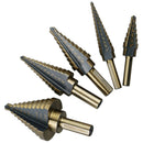 5pcs Titanium HSS Cone Step Drill Bit Set Imperial 1/4" 3/16" 1/2" Hex Shank