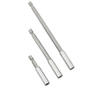 3 Piece 1/4'' Hex Square Drive Socket Ratchet Wobble Extension Bar Set Shank