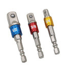 ocket Bit Adapter Drill Nut Driver Power Extension Bar Socket Adapter Bits For Drills 3pc Set 1/4'' 3/8'' 1/2'' (3)