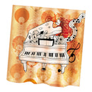 Home Hotel Bathroom Shower Room Door Window Decor Piano Print Charms Bath Shower Curtain With 12 Hooks
