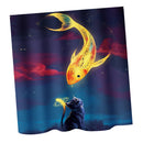 Home Hotel Bathroom Shower Room Door Window Decor Fish Cat Pattern Charms Fabric Bath Shower Curtain With 12 Hooks