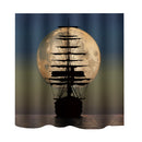 Home Hotel Bathroom Shower Room Door Window Decor Sailboat Moon Pattern Charms Bath Shower Curtain With 12 Hooks