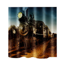 Home Hotel Bathroom Shower Room Door Window Decor Train Print Pattern Charms Bath Shower Curtain With 12 Hooks