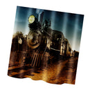 Home Hotel Bathroom Shower Room Door Window Decor Train Print Pattern Charms Bath Shower Curtain With 12 Hooks
