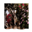 Home Hotel Bathroom Shower Room Door Window Decor Flower Street Print Charms Polyester Fabric Bath Shower Curtain With 12 Hooks