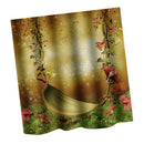 Home Hotel Bathroom Shower Room Door Window Decor Swing Print Charms Polyester Fabric Bath Shower Curtain With 12 Hooks