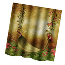 Home Hotel Bathroom Shower Room Door Window Decor Swing Print Charms Polyester Fabric Bath Shower Curtain With 12 Hooks