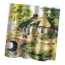 Home Hotel Bathroom Shower Room Door Window Decor Fashionable Print Charms Extra Long Fabric Bath Shower Curtain With 12 Hooks