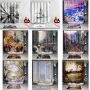 Home Hotel Bathroom Door Window Decor Fashionable Print Polyester Fabric Bath Shower Curtain With 12 Hooks