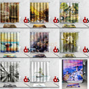 Home Hotel Bathroom Door Window Decor Fashionable Print Polyester Fabric Bath Shower Curtain With 12 Hooks