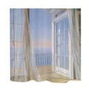 Home Hotel Bathroom Shower Room Door Window Decor balcony Print Charms Extra Long Fabric Bath Shower Curtain With 12 Hooks