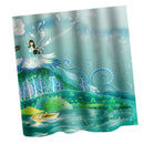 Home Hotel Bathroom Shower Room Door Window Decor Fairy Pattern Charms Extra Long Fabric Bath Shower Curtain With 12 Hooks