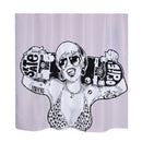 Home Hotel Bathroom Shower Room Door Window Decor Sporty Girl Print Extra Long Fabric Bath Shower Curtain With 12 Hooks
