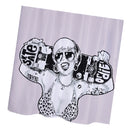 Home Hotel Bathroom Shower Room Door Window Decor Sporty Girl Print Extra Long Fabric Bath Shower Curtain With 12 Hooks
