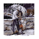 Home Hotel Bathroom Shower Room Door Window Decor Lovers In Rain Print Charms Extra Long Fabric Bath Shower Curtain With 12 Hooks