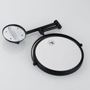 Easy Install Bathroom Wall Mounted Round Base Design Magnifying Dual Side Adjustable Makeup Beauty Mirror Black
