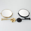 Easy Install Bathroom Wall Mounted Round Base Design Magnifying Dual Side Adjustable Makeup Beauty Mirror Black