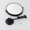 Easy Install Bathroom Wall Mounted Round Base Design Magnifying Dual Side Adjustable Makeup Beauty Mirror Black