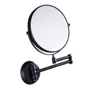 Easy Install Bathroom Wall Mounted Round Base Design Magnifying Dual Side Adjustable Makeup Beauty Mirror Black