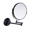Easy Install Bathroom Wall Mounted Round Base Design Magnifying Dual Side Adjustable Makeup Beauty Mirror Black