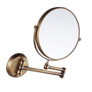 Easy Install Bathroom Wall Mounted Round Base Design Magnifying Dual Side Adjustable Makeup Beauty Mirror Antique