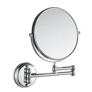 Easy Install Bathroom Wall Mounted Round Base Design Magnifying Dual Side Adjustable Makeup Beauty Mirror Chrome