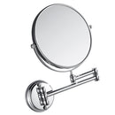 Easy Install Bathroom Wall Mounted Round Base Design Magnifying Dual Side Adjustable Makeup Beauty Mirror Chrome