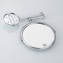 Easy Install Bathroom Wall Mounted Round Base Design Magnifying Dual Side Adjustable Makeup Beauty Mirror Chrome