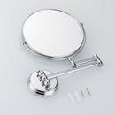 Easy Install Bathroom Wall Mounted Round Base Design Magnifying Dual Side Adjustable Makeup Beauty Mirror Chrome
