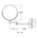 Easy Install Bathroom Wall Mounted Round Base Design Magnifying Dual Side Adjustable Makeup Beauty Mirror Chrome
