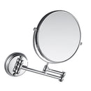 Easy Install Bathroom Wall Mounted Round Base Design Magnifying Dual Side Adjustable Makeup Beauty Mirror Chrome