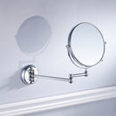Easy Install Bathroom Wall Mounted Round Base Design Magnifying Dual Side Adjustable Makeup Beauty Mirror Chrome