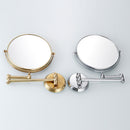 Easy Install Bathroom Wall Mounted Round Base Design Magnifying Dual Side Adjustable Makeup Beauty Mirror Chrome