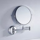 Easy Install Bathroom Wall Mounted Round Base Design Magnifying Dual Side Adjustable Makeup Beauty Mirror Chrome