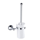 Toilet Brushes Chrome Holder Set Round Cup Wall Mount Bathroom Accessories