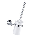 Toilet Brushes Chrome Holder Set Round Cup Wall Mount Bathroom Accessories