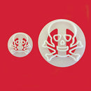 2 Piece Mini Skulls Fondant Cake Decorating Plunger Cookie Cutter Paste Mold