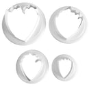 4 Piece Mini Peony Cookie Cutter Paste Plunger Cake Decorating Pastry Topper White