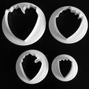4 Piece Mini Peony Cookie Cutter Paste Plunger Cake Decorating Pastry Topper White