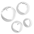 4 Piece Mini Peony Cookie Cutter Paste Plunger Cake Decorating Pastry Topper White