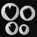 4 Piece Mini Peony Cookie Cutter Paste Plunger Cake Decorating Pastry Topper White