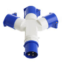 3-Way 16 AMP 16A Splitter Plug Socket 3 Pin Waterproof Electrical Connector