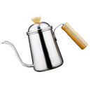 Kitchen Gooseneck Kettle 650ml Pour Over Coffee Tea Drip Pot w/ Wood Handle