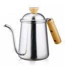 Kitchen Gooseneck Kettle 650ml Pour Over Coffee Tea Drip Pot w/ Wood Handle