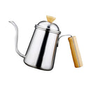 Kitchen Gooseneck Kettle 650ml Pour Over Coffee Tea Drip Pot w/ Wood Handle