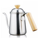 Kitchen Gooseneck Kettle 650ml Pour Over Coffee Tea Drip Pot w/ Wood Handle