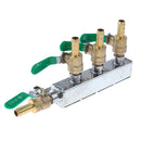 3-Way Splitter CO2 Beer Gas Manifold/Distributor 1/8" Shutoff Valves