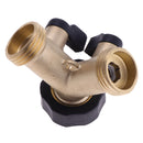 3/4'' 2 Way Double Garden Twin Tap Hose Pipe Splitter Faucet Connector Adaptor