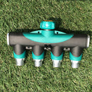 Heavy Duty 4-Way Tap Connector Garden Hose Watering Shut-Off Manifold Valve