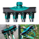 Heavy Duty 4-Way Tap Connector Garden Hose Watering Shut-Off Manifold Valve